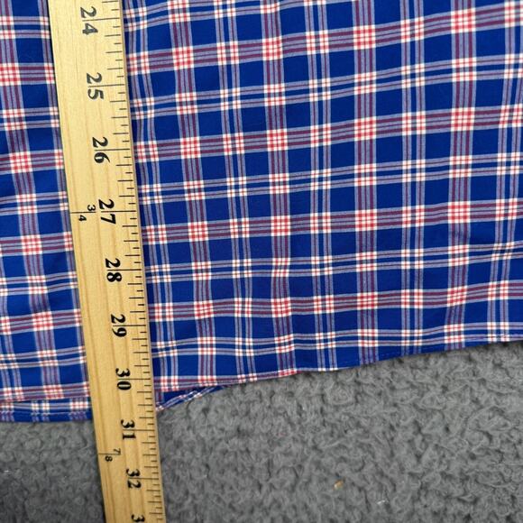 Brooks Brothers Oxford Button-Down Shirt Mens XL Blue Plaid OCBD Logo Regent - Picture 7 of 9